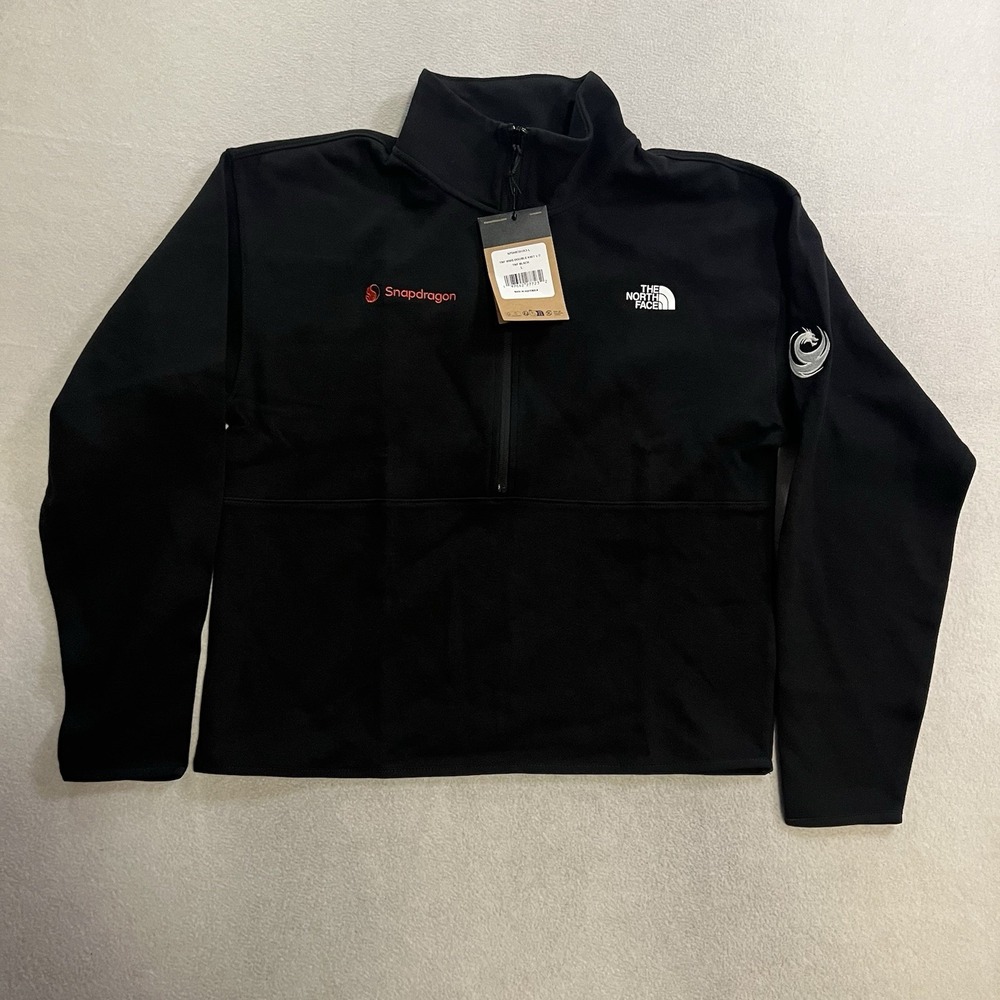 The North Face Double-Knit 1/2-Zip Fleece Women's Size Large Black NF0A8C5H NWT